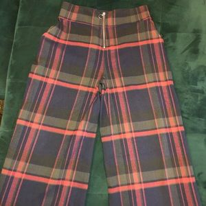 BP Brand Plaid Cropped Wide Leg Pants